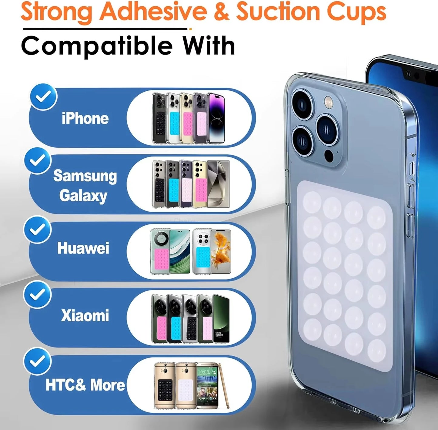 Universal Phone Stands Anti Slip Silicone Suction Cup Holder Multifunctional Backed Adhesive Phone Fixing Suction Cup Stand
