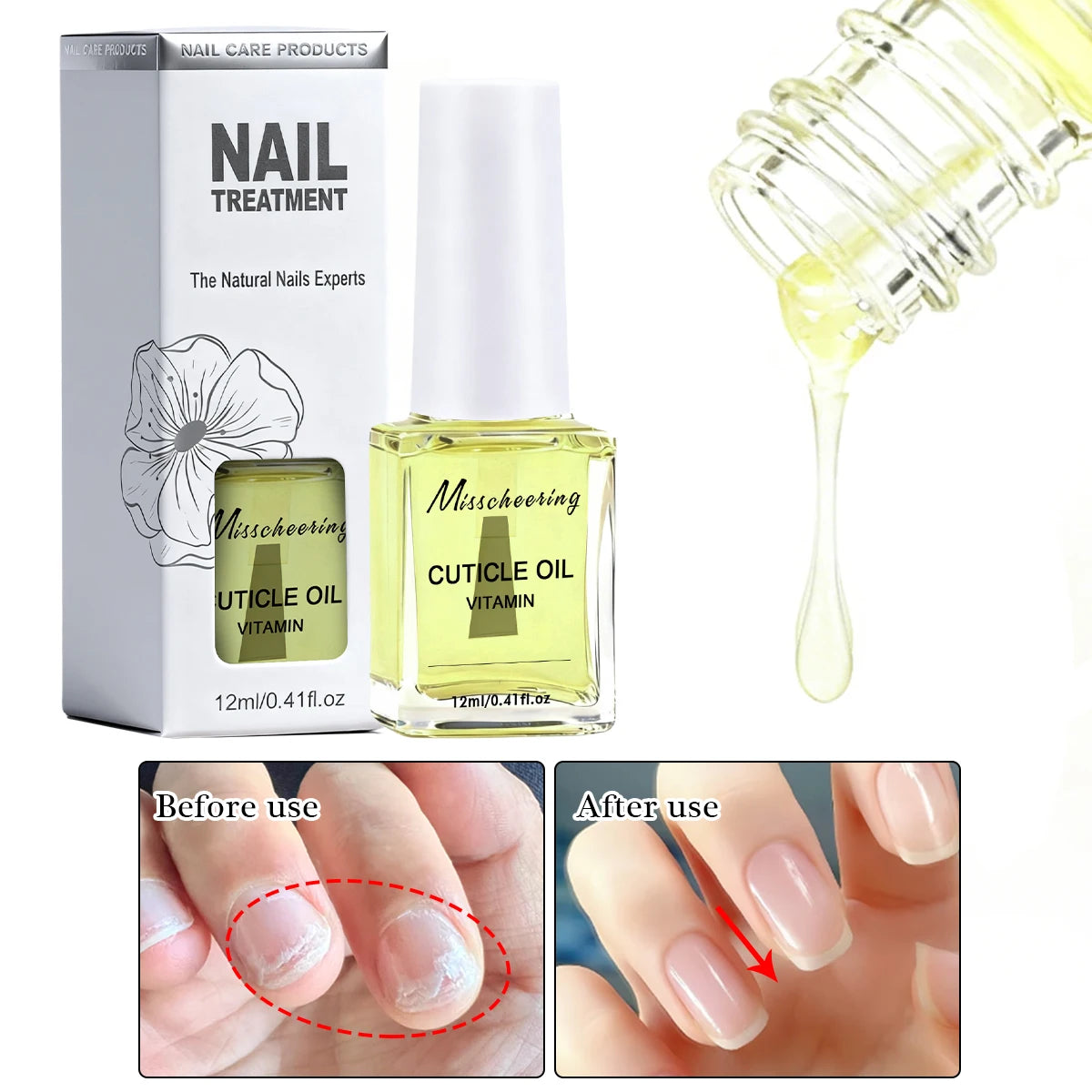 12ml Nails Growth Promoting Nutrient Oil For Repairing Soft And Thin Layered Nails, Nail layering High Quality Nail Care Oil
