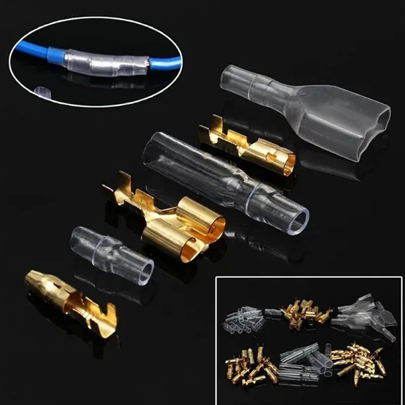 25 50sets 4.0mm bullet Crimp terminal car electrical wire connector diameter Female+Male+sheath Case Cold press terminal 1in2out