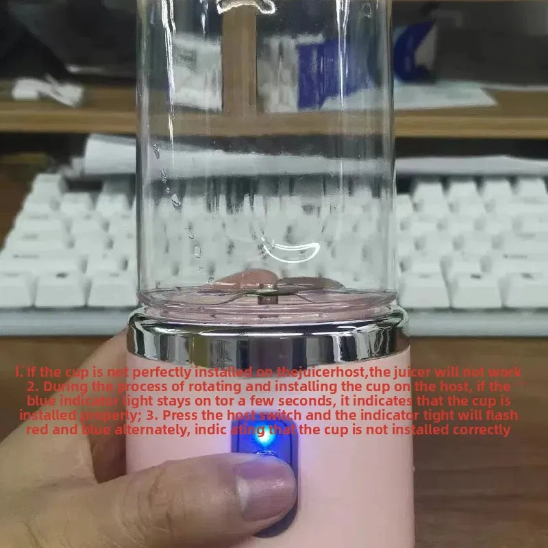 Liquidificador Portátil Elétrico – 6 Lâminas, Multifuncional (Sucos, Smoothies, Triturador de Gelo e Processador de Alimentos)