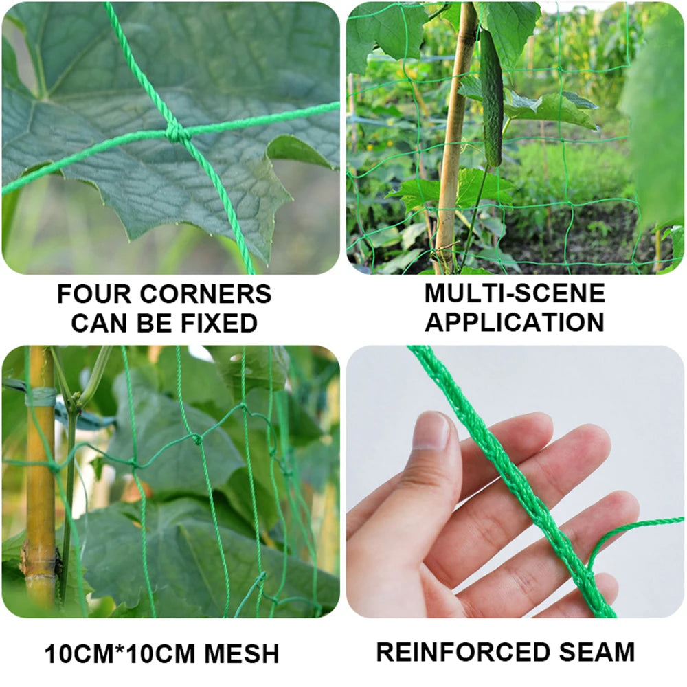 NEW Hi-quality Nylon Garden Netting Loofah Morning Glory Flowers Vine Plants Climbing Net Cucumber Vine Grow Holder Brackets
