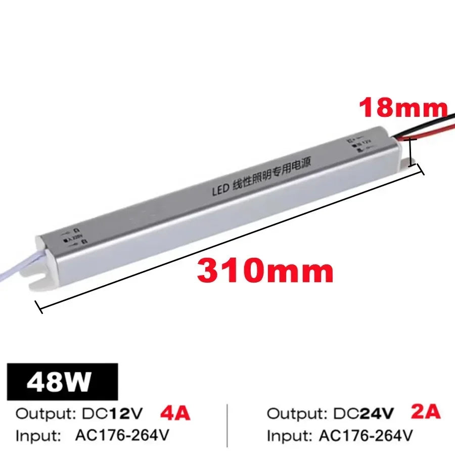 LED Lighting Power Supply Transformer AC220V To DC12V/24V Switching Power Transformer 24W 36W 48W 60W 72W 100W LED Strip Driver