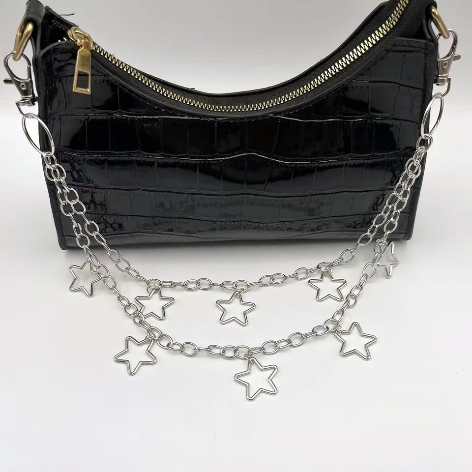 Punk Geometric Pants & Bag Chain