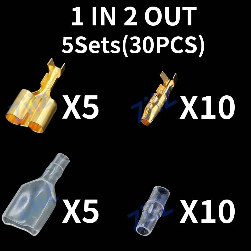 25 50sets 4.0mm bullet Crimp terminal car electrical wire connector diameter Female+Male+sheath Case Cold press terminal 1in2out