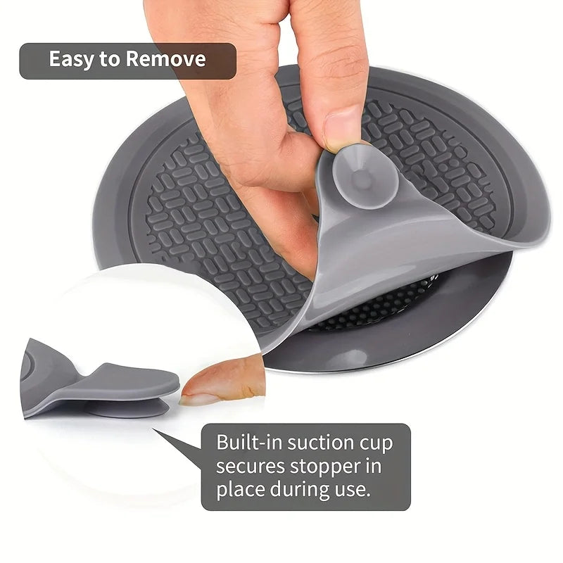Universal Silicone Drain Stopper, 1pc Bathtub & Shower Sink Plug, Flexible & Waterproof Seal