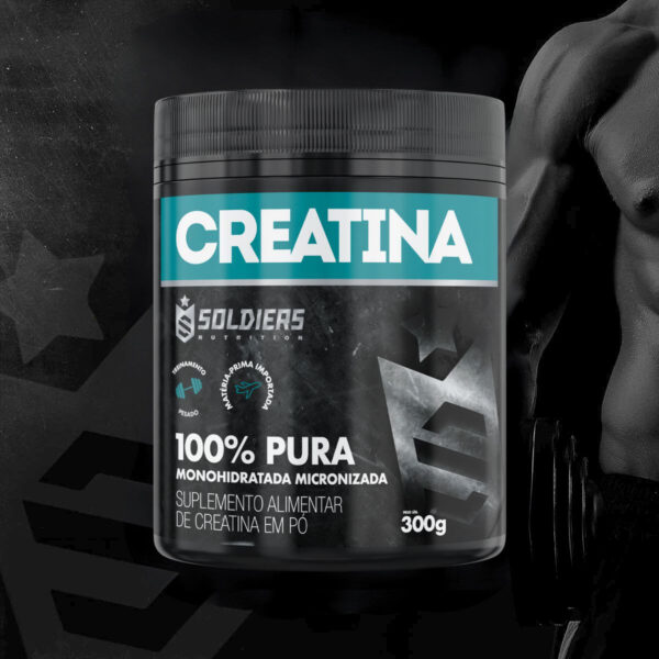 Creatina Monohidratada Pote 300g 100% Pura Soldiers Nutrition - Image 2