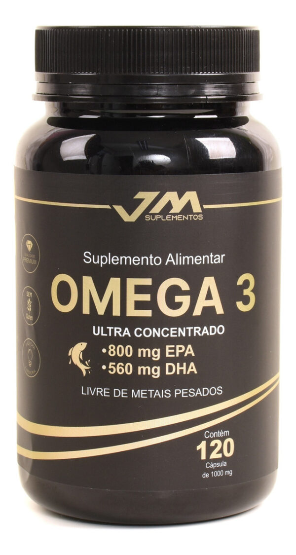 Omega 3 Em Pote Alta Concentração De Epa E Dha 120 Capsulas - Jmsuplementos Sem Sabor