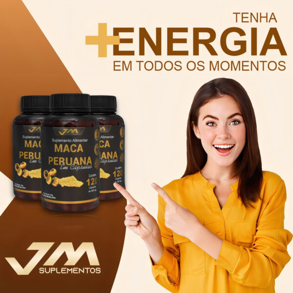 Maca Peruana Pura 500mg 120 Capsulas Jmsuplementos - Image 4