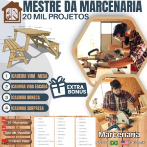 Pacote 20 Mil Projetos Marcenaria, Bancos, Cadeiras,armarios