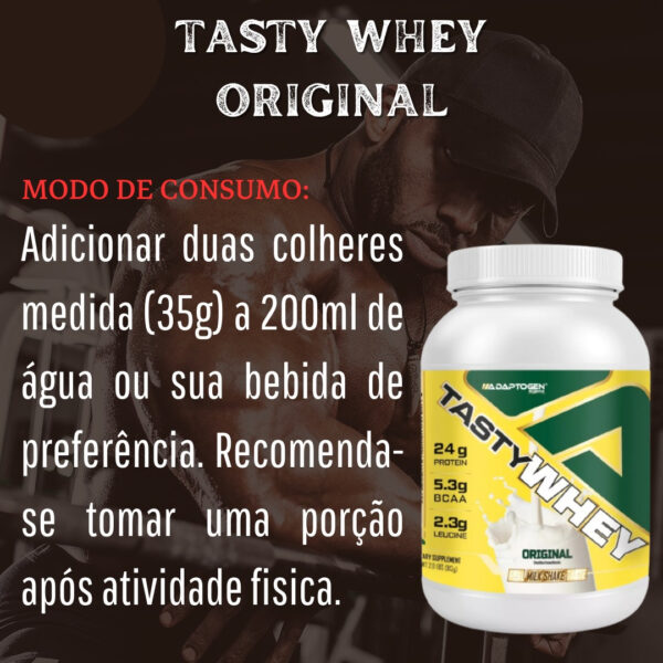 Suplemento En Pó Adaptogen Science Tasty Whey Gourmet Proteínas Sabor Original X 900g - Image 9
