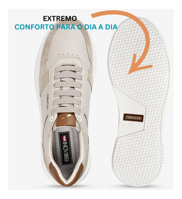 Tênis Casual Masculino Sneaker Ferracini Logan Em Couro - Image 5