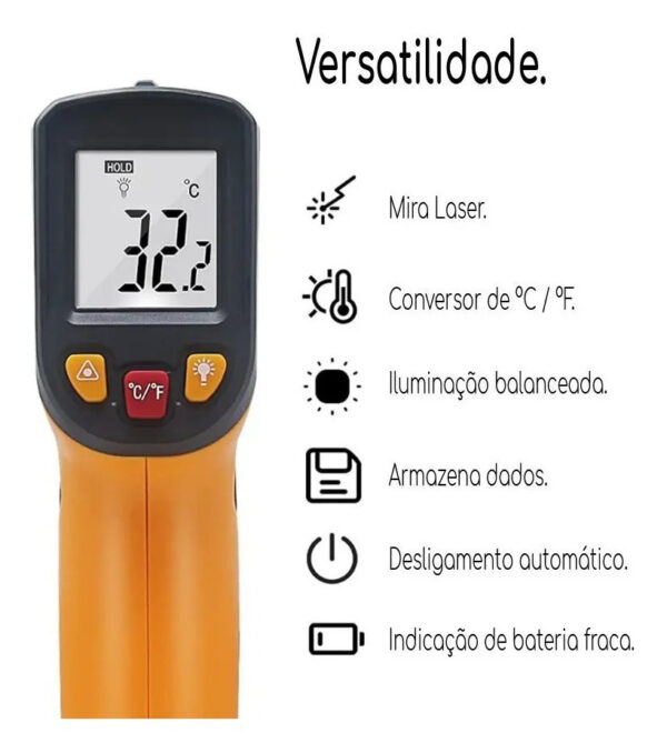 Termômetro Culinário Digital Laser Infravermelho -50º~400º C - Image 6