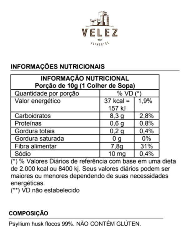 Psyllium Husk Velez 500g Puro E Natural Rico Em Fibras - Image 4