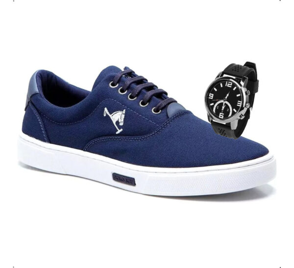 Tenis Sapatenis Sapato Masculino Polo Joy Casual + Relógio