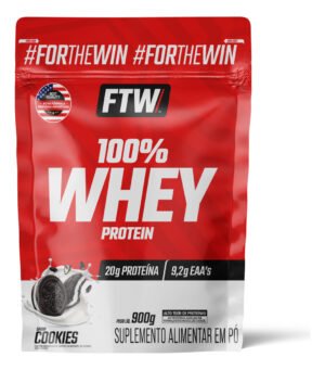 Whey Protein 100% Concentrado Refil 900g Sabor Cookies - Ftw