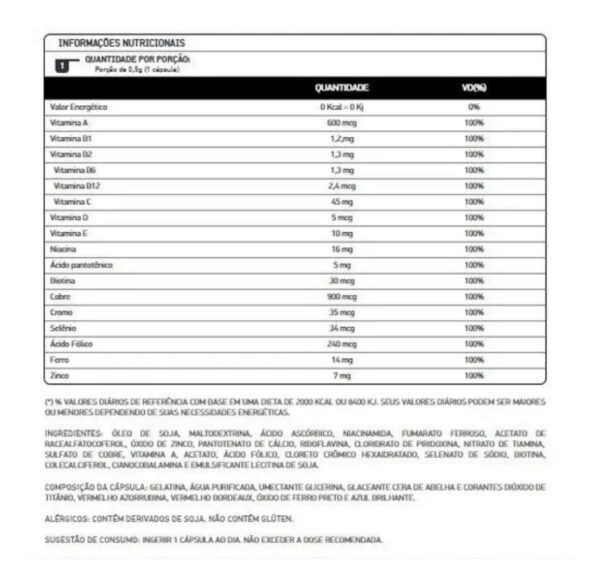 Multivitamínico - Pote 90 Cápsulas Dux Nutrition Sabor Sem Sabor Tamanho Natural - Image 10