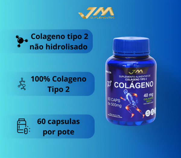Colágeno Tipo 2 40mg 180caps (3 Potes) Jmsuplementos - Image 3