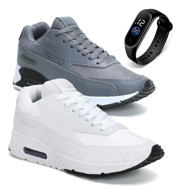 Combo 2 Pares Tênis Esportivo P Academia Caminhada + Relógio - Image 11