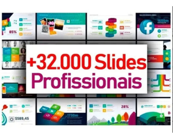 32 Mil Slides E Mockups Editáveis Powerpoint - Profissional