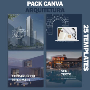 Pack Canva Arquitetura Templates Editável 25 Artes Editaveis